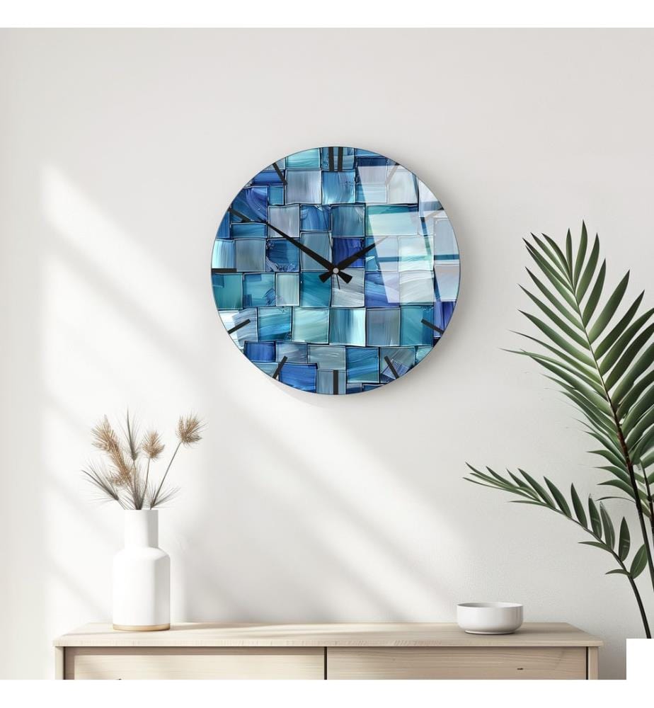 Horloge murale décorative en verre, multicolore, 100 % VERRE