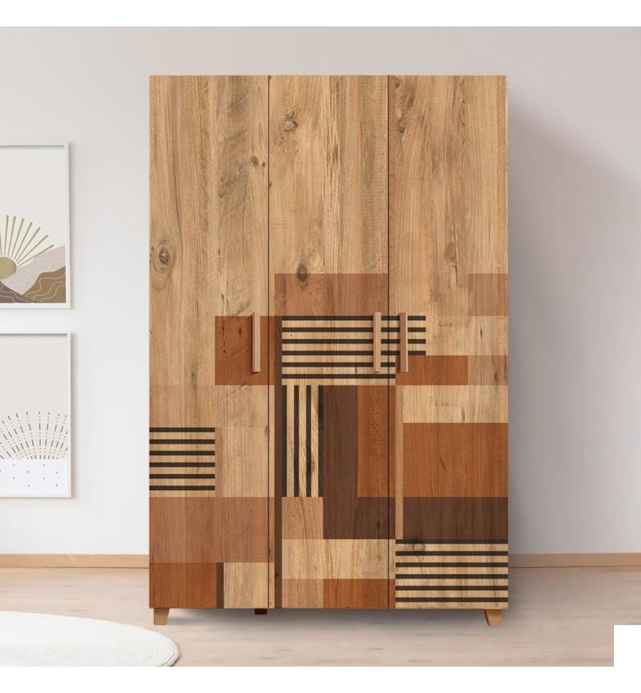 Pine Atlantique, Armoires, 189X120X48 cm, Plaque De Particules À Revêtement En Mélamine