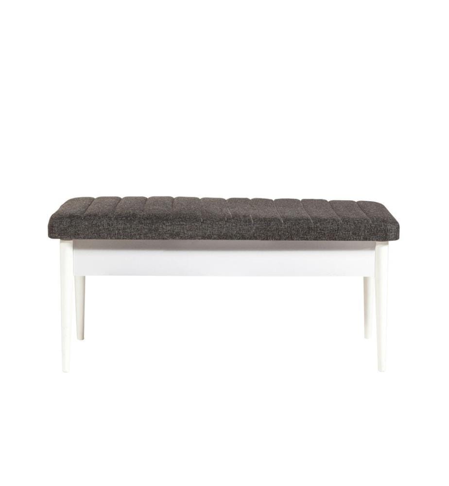 Blanc, Anthracite, Bancs, 51X110X40 cm, Plaque De Particules À Revêtement En Mélamine