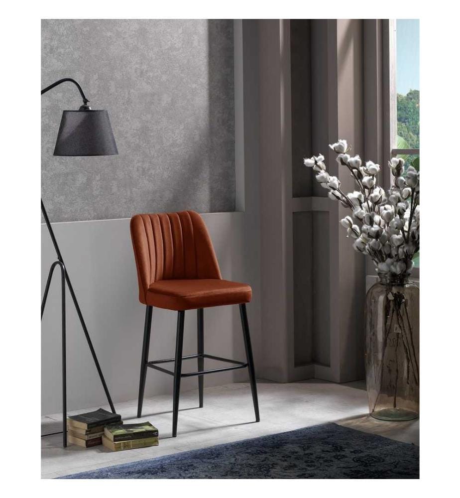 Ensemble de tabourets de bar, 4 pièces, carrelage rouge, noir, panneau de particules mélaminé, tissu : Polyester