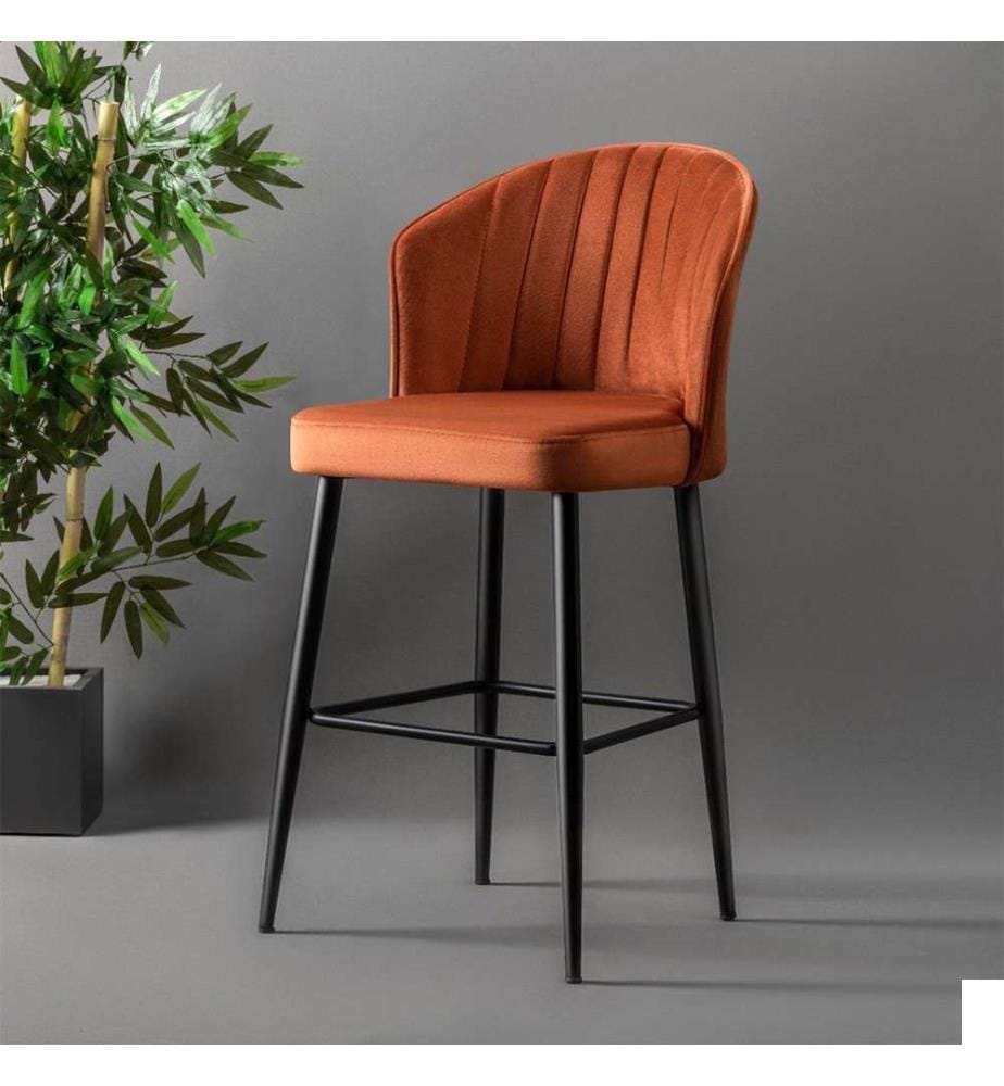 Ensemble de tabourets de bar, 4 pièces, carrelage rouge, noir, panneau de particules mélaminé, tissu : Polyester