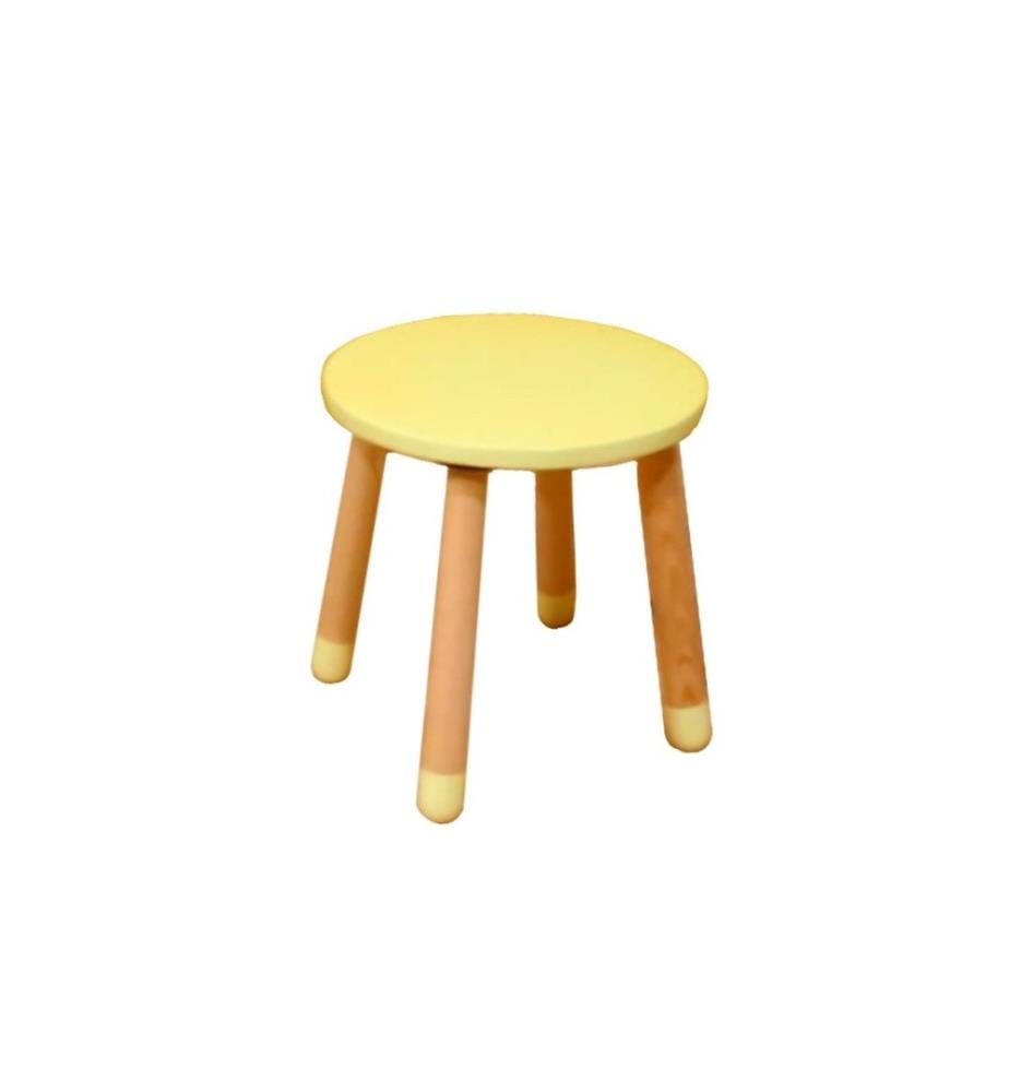 Tabouret d'enfant, jaune, contreplaqué