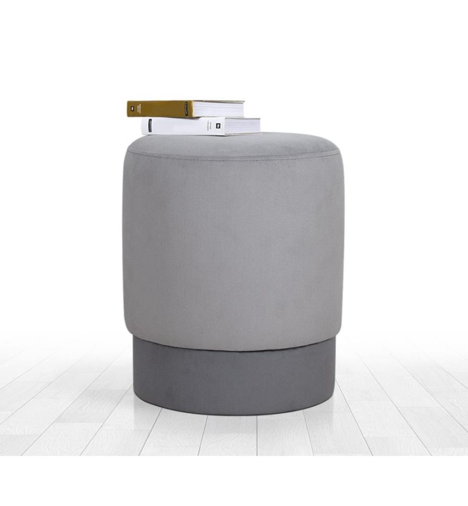 Pouf, gris, 50% coton - 50% velours