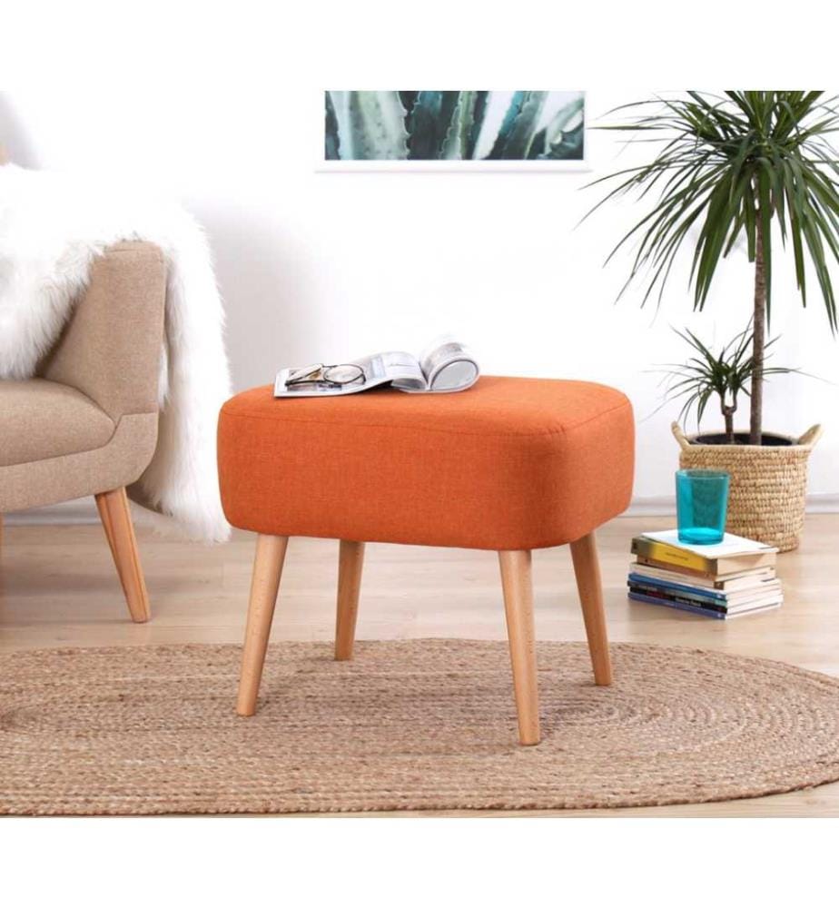 Pouf, Orange, 50% coton - 50% lin