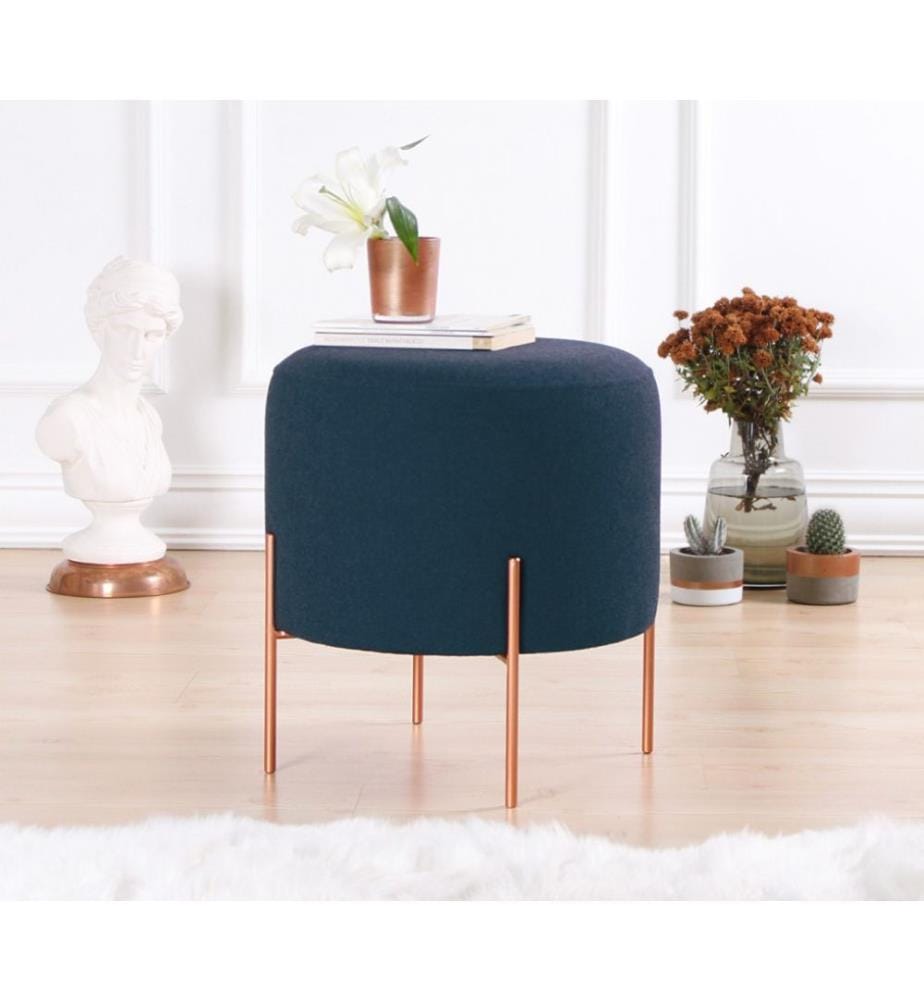 Pouf, bleu marine, 50% coton - 50% lin