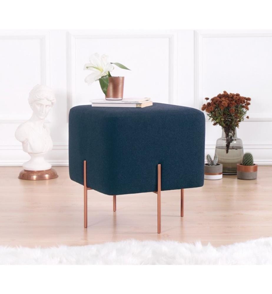 Pouf, bleu marine, 50% coton - 50% lin