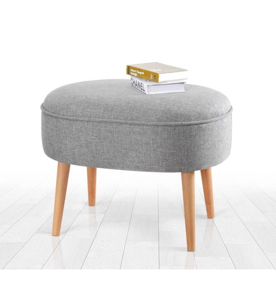 Pouf, gris, lin