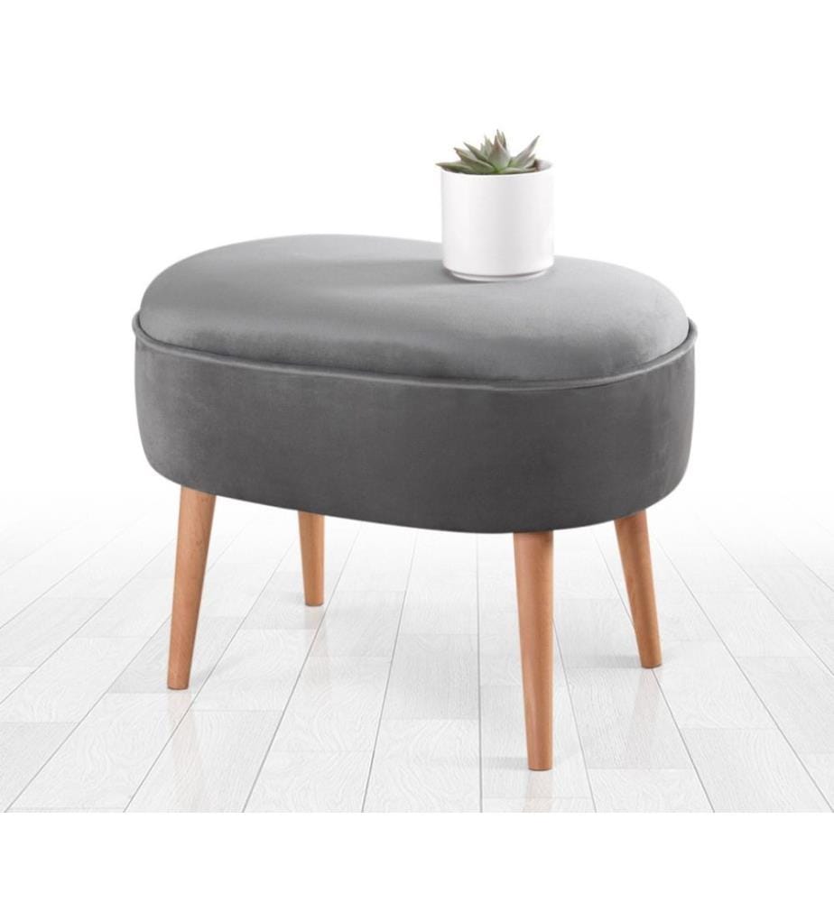 Pouf, gris, velours