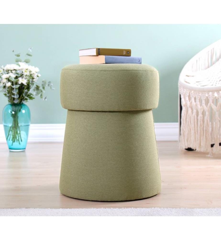 Pouf, vert olive, 50% coton - 50% lin