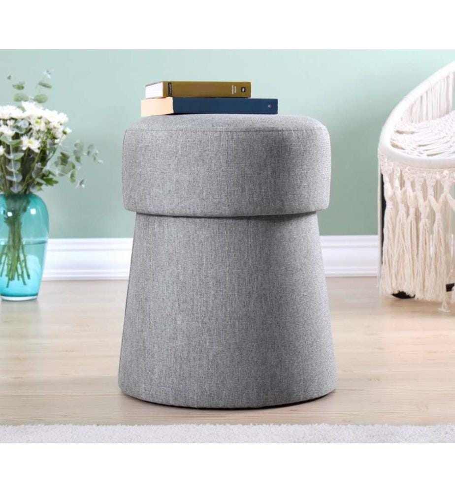 Pouf, gris clair, 50% coton - 50% lin