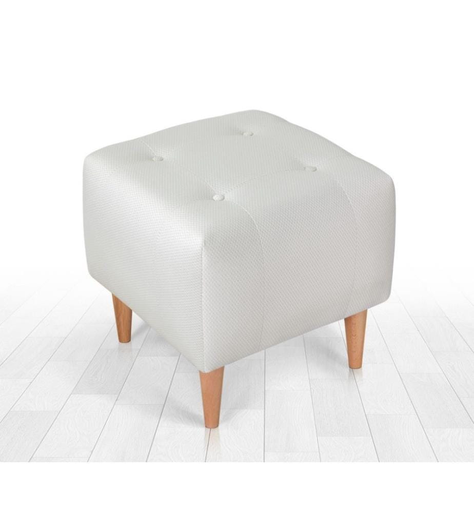 Pouf, crème, 50% coton - 50% velours