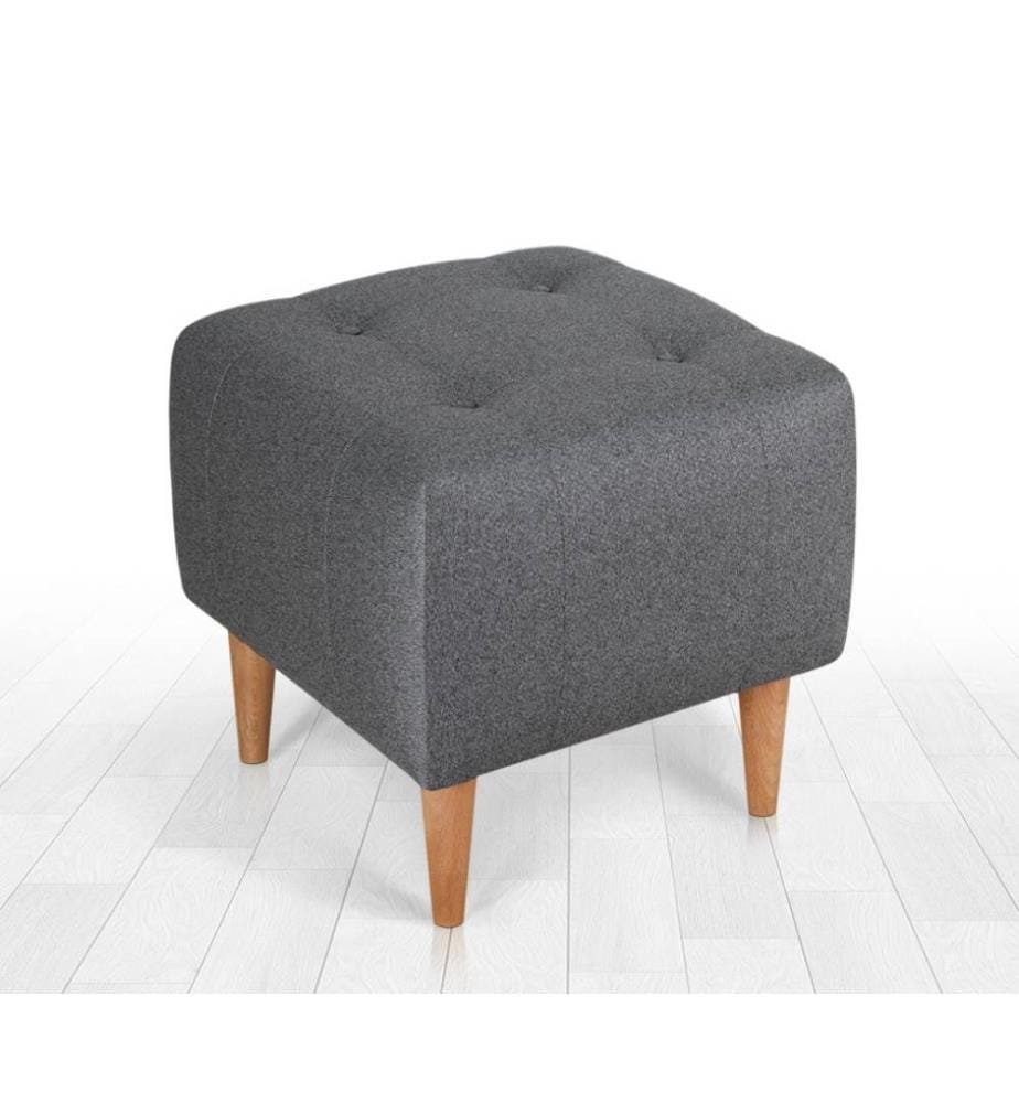 Pouf, gris, 50% coton - 50% velours