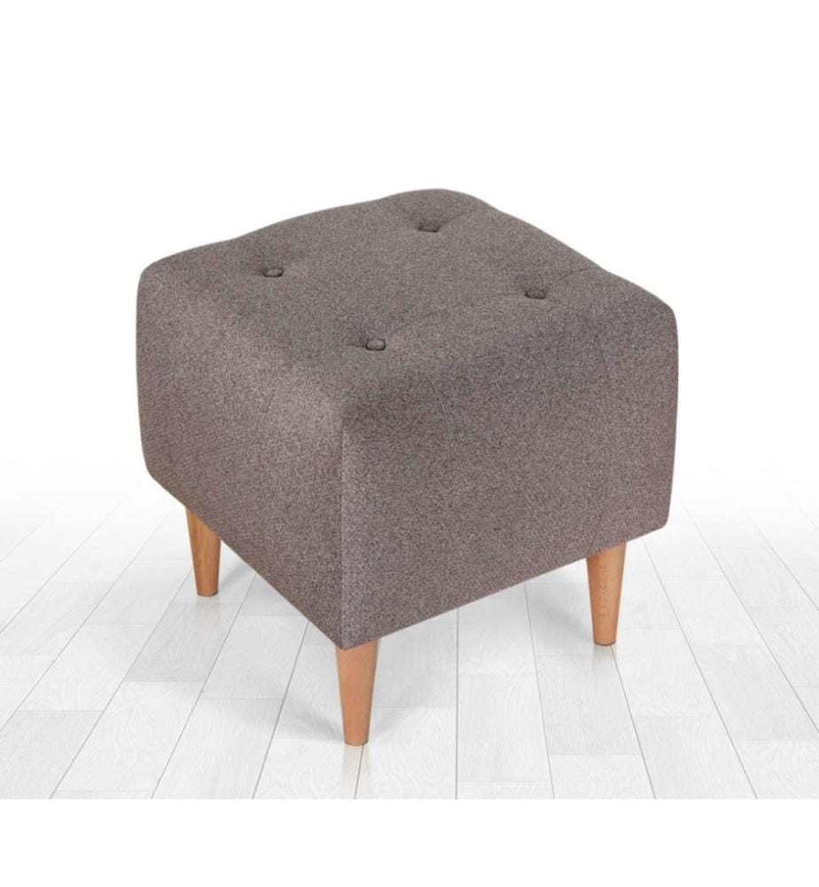 Pouf, café, 50% coton - 50% velours