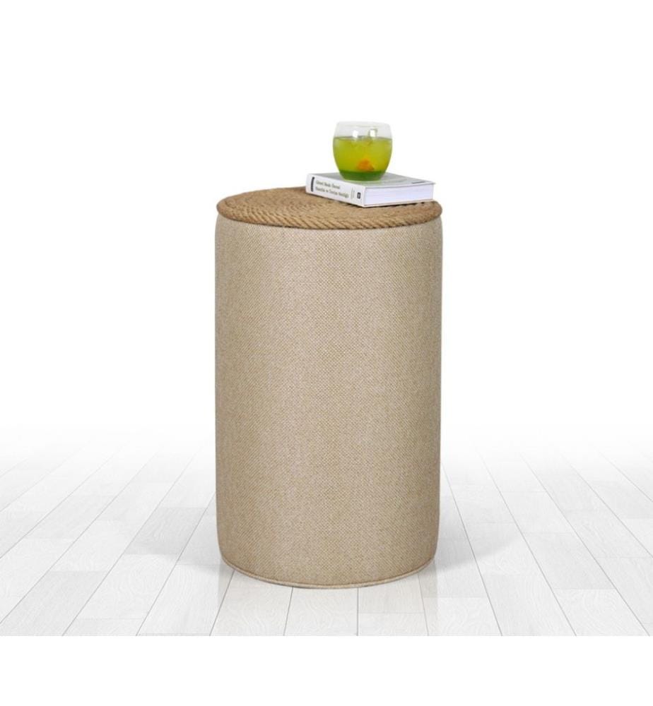 Pouf, crème, 50% coton - 50% lin