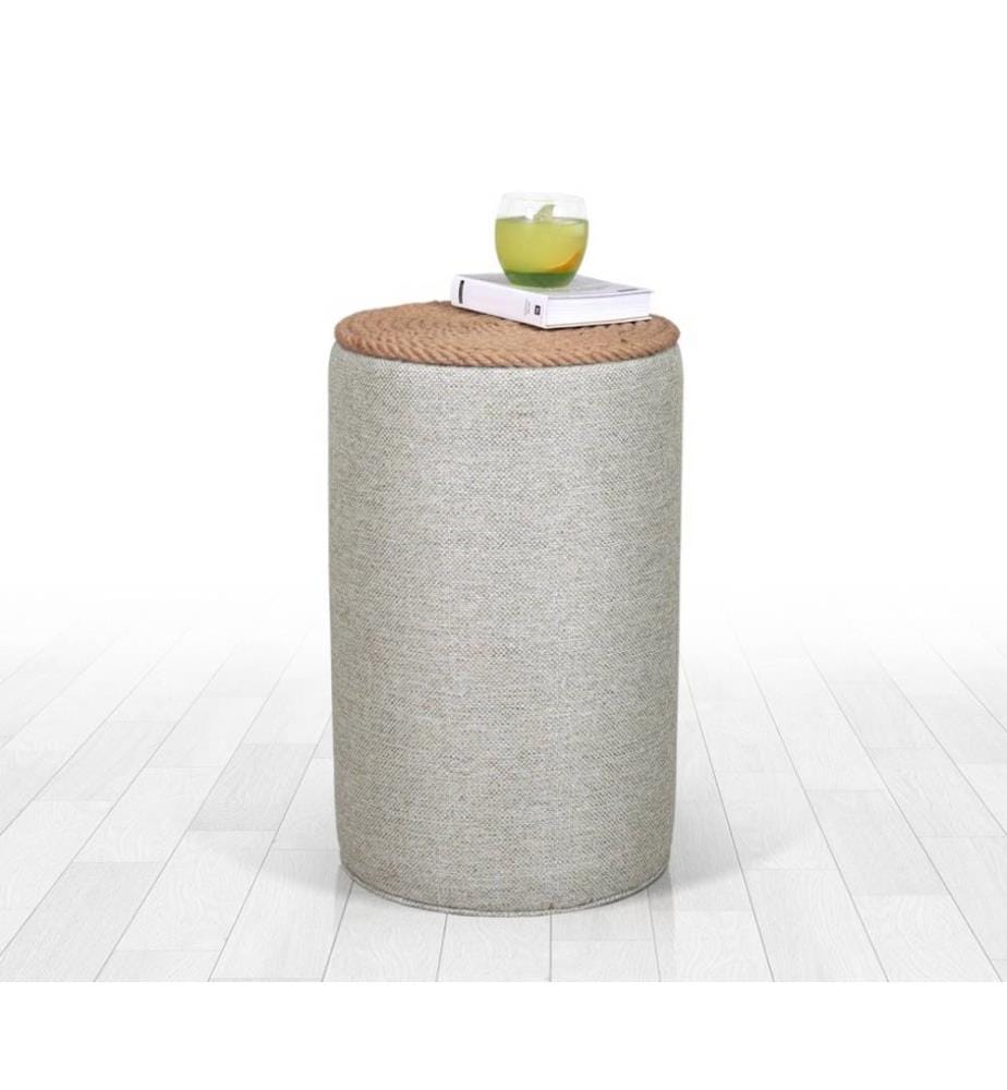 Pouf, gris, 50% coton - 50% lin