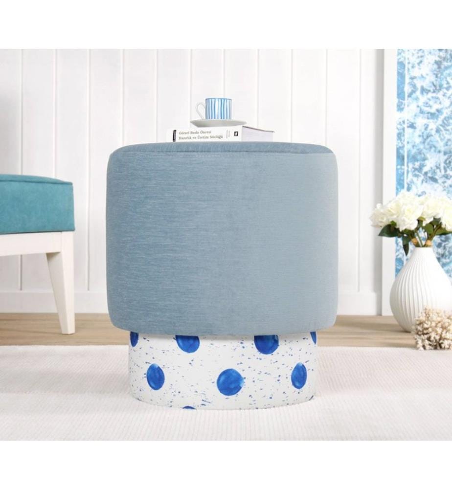 Pouf, multicolore, 50% coton - 50% lin