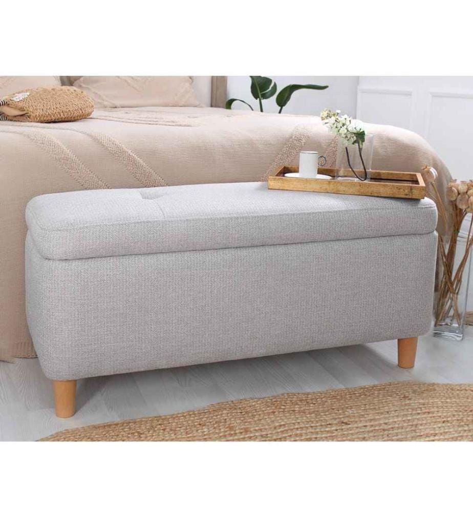Pouf, gris clair, 50% coton - 50% lin