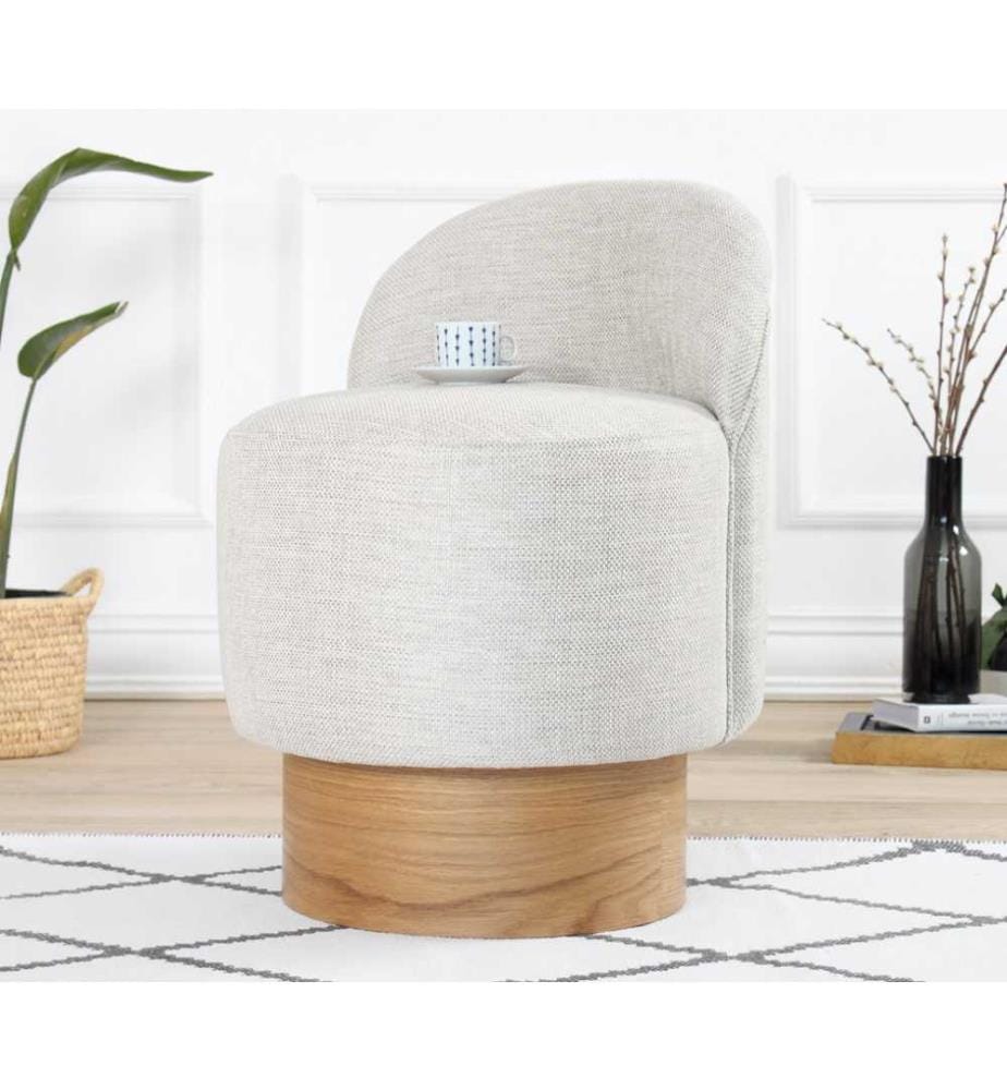 Pouf, gris clair, 50% coton - 50% lin