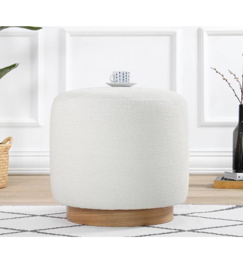Pouf, crème, 50% coton - 50% lin