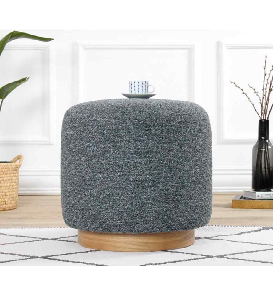 Pouf, gris, 50% coton - 50% lin