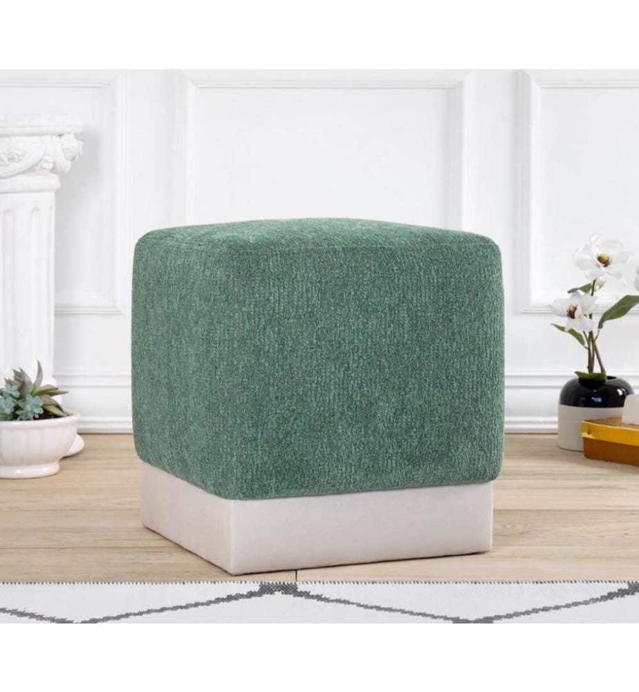 Pouf, vert, 50% coton - 50% lin