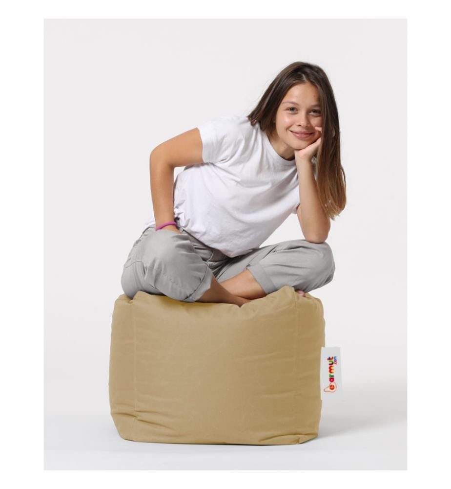 Pouf de jardin, vison, polystyrène recyclé haute densité, tissu polyester