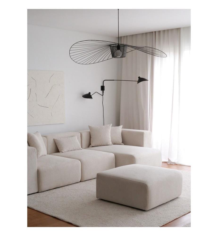 Pouf, blanc, tissu : 100% Teddy