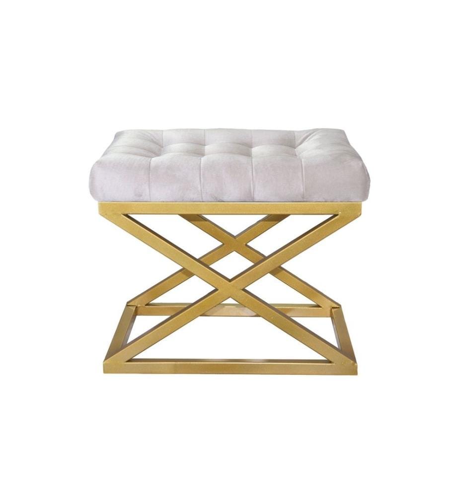 Pouf, or, blanc, cadre : 100% métal, tissu : 100% polyester Babyface
