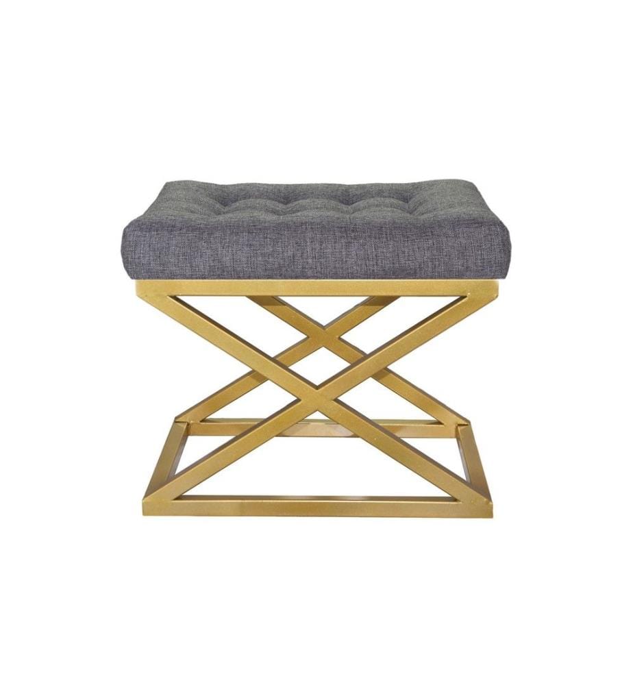 Pouf, or, gris, cadre : 100% métal, tissu : 100% Polyester Velours