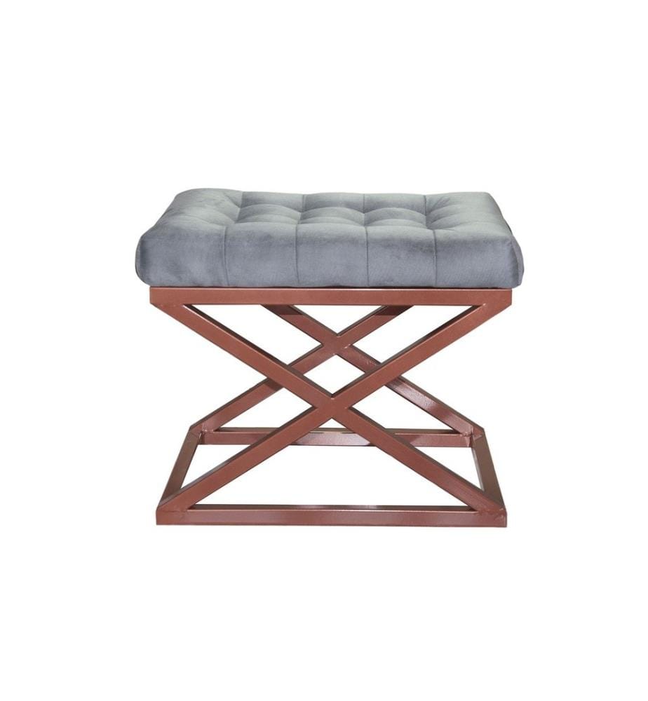 Pouf, cuivre, gris, cadre : 100% métal, tissu : 100% polyester Babyface