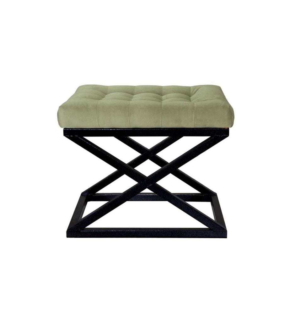 Pouf, noir, vert, cadre : 100% métal, tissu : 100% polyester Babyface