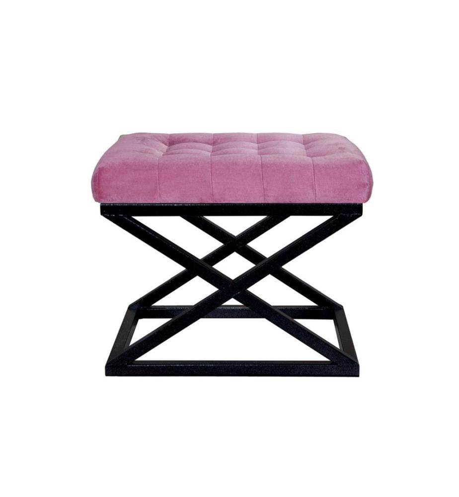 Pouf, Noir, Fushcia, Cadre : 100% métal, tissu : 100% polyester Babyface