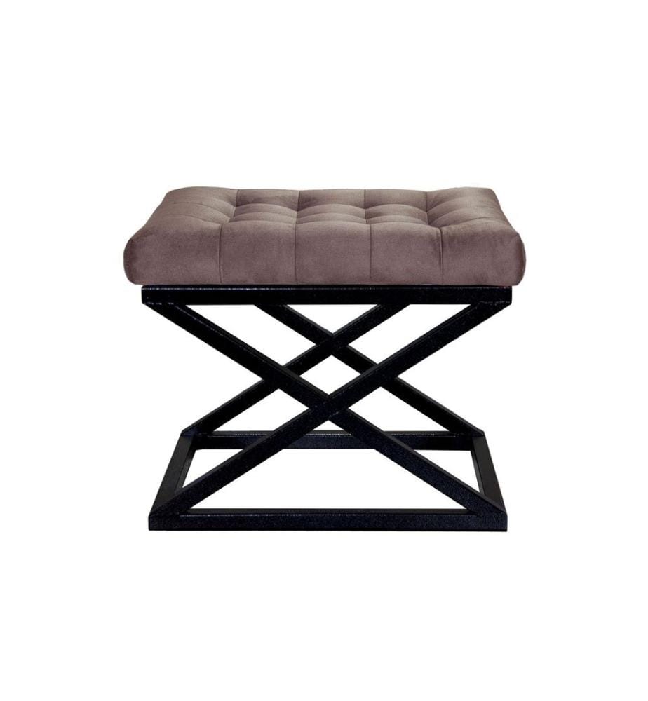Pouf, noir, marron, cadre : 100% métal, tissu : 100% polyester Babyface