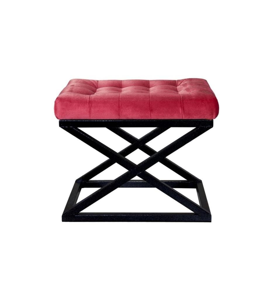 Pouf, noir, rouge, cadre : 100% métal, tissu : 100% polyester Babyface