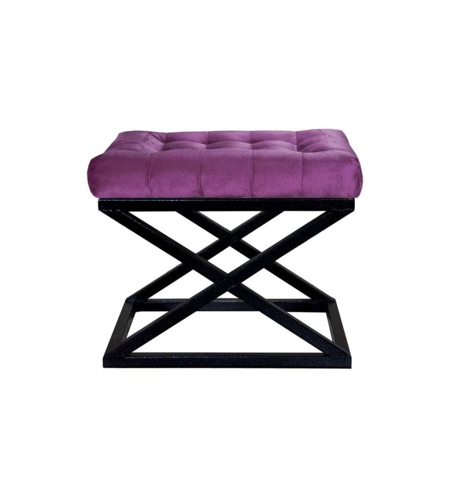 Pouf, noir, violet, cadre : 100% métal, tissu : 100% polyester Babyface