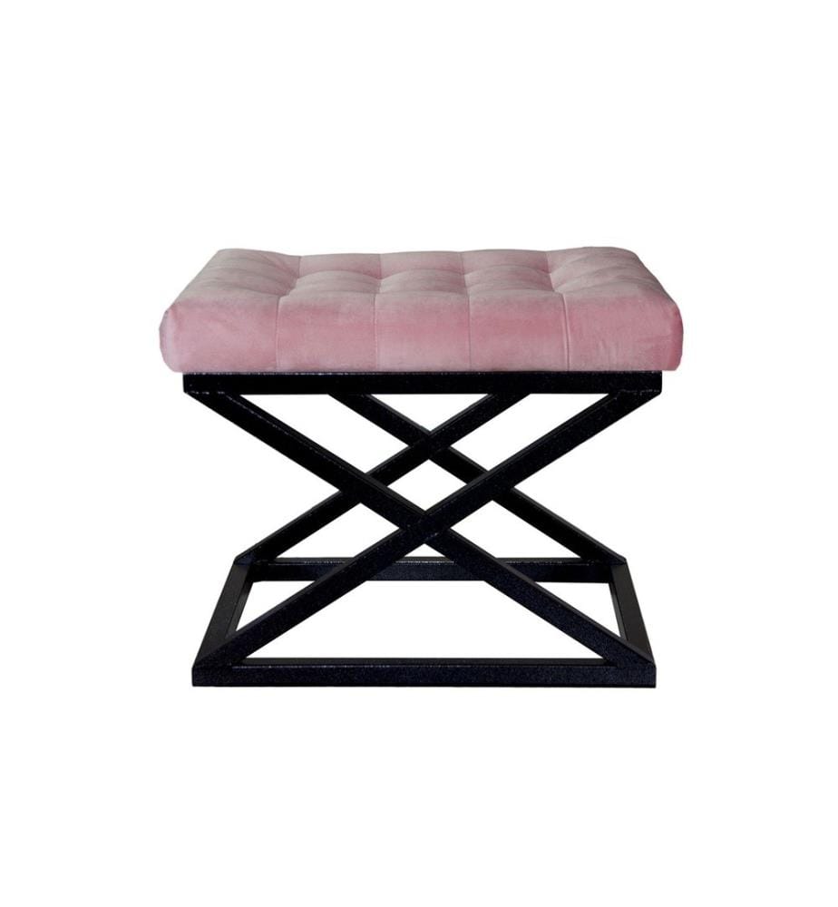 Pouf, noir, rose, cadre : 100% métal, tissu : 100% polyester Babyface