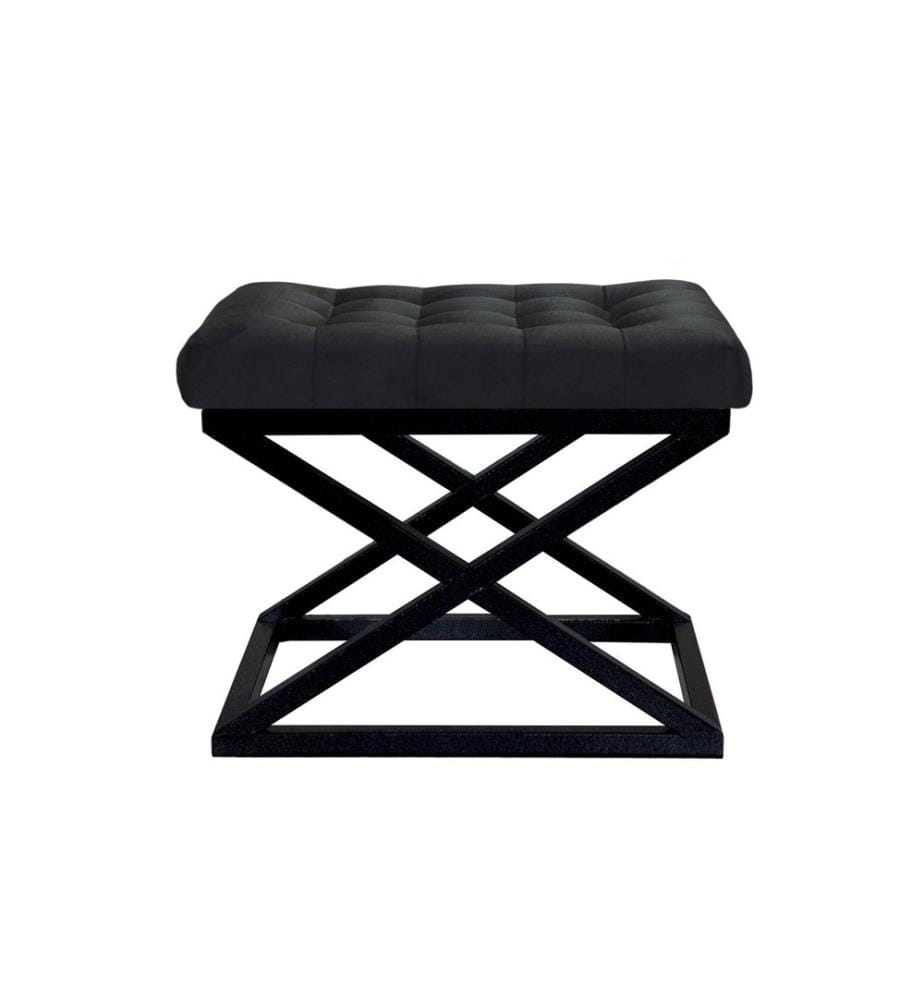 Pouf, noir, cadre : 100% métal, tissu : 100% polyester Babyface