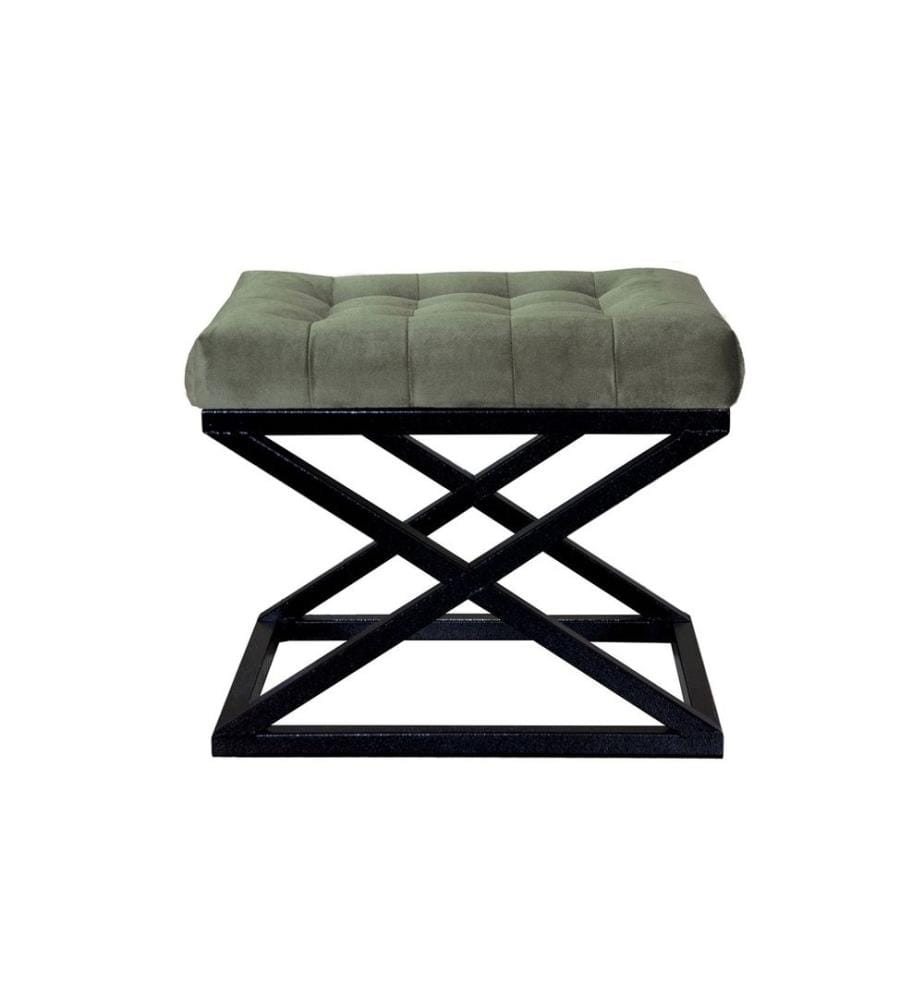 Pouf, noir, vert, cadre : 100% métal, tissu : 100% polyester Babyface
