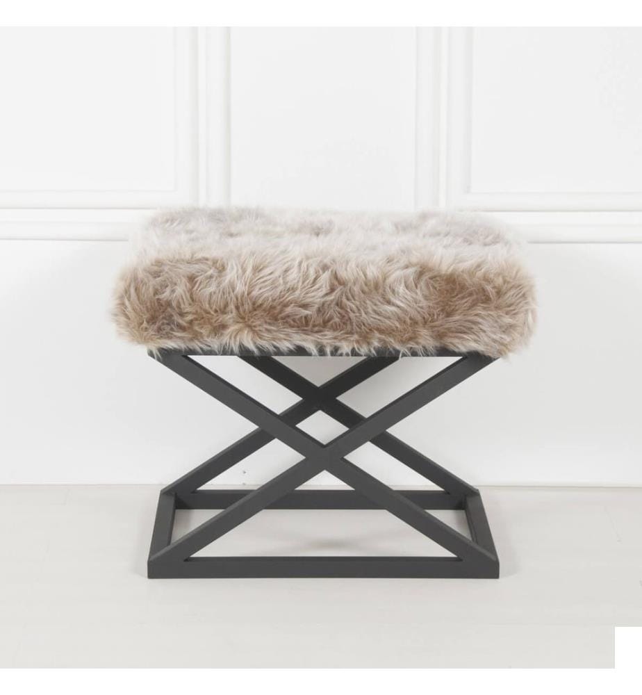 Pouf, noir, gris, cadre : 100% métal, tissu : 100% polyester Babyface
