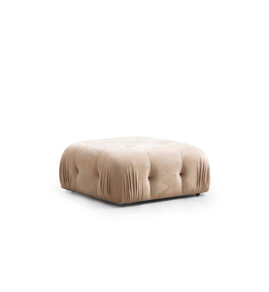 Tuffet, Cream, bois de hêtre - cadre en aggloméré, tissu polyester