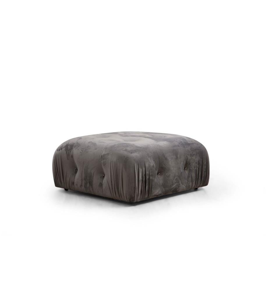 Tuffet, gris, bois de hêtre - cadre en aggloméré, tissu polyester