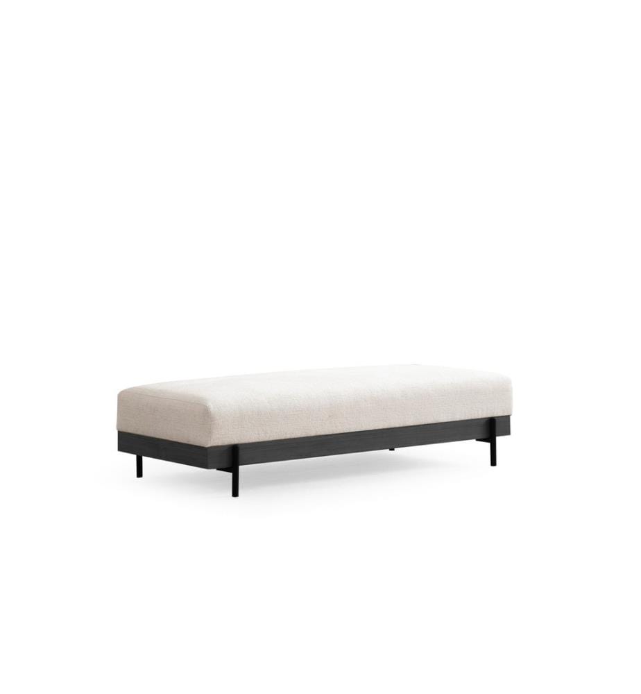 Pouf, blanc, cadre : Bois de hêtre - panneau de particules, Tissu : 100% polyester