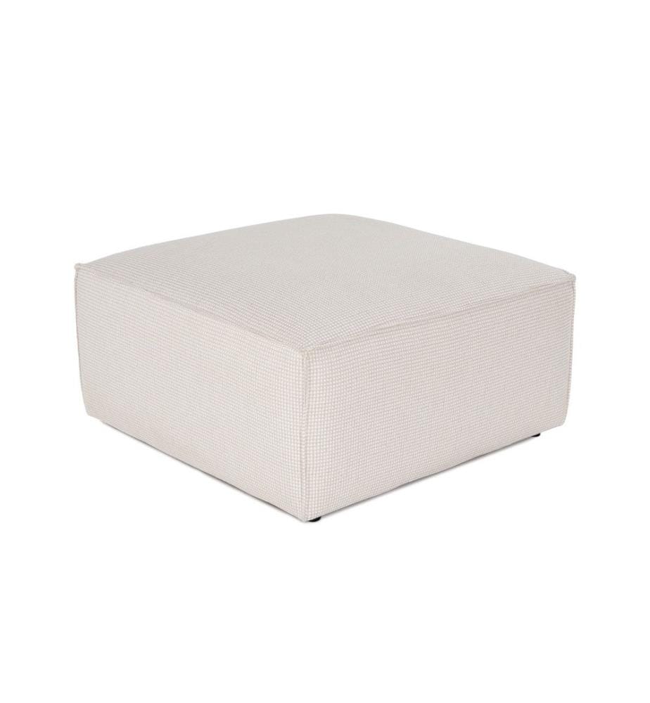 Pouf, blanc, cadre : 100% Hornbeam, Tissu : 100% lin