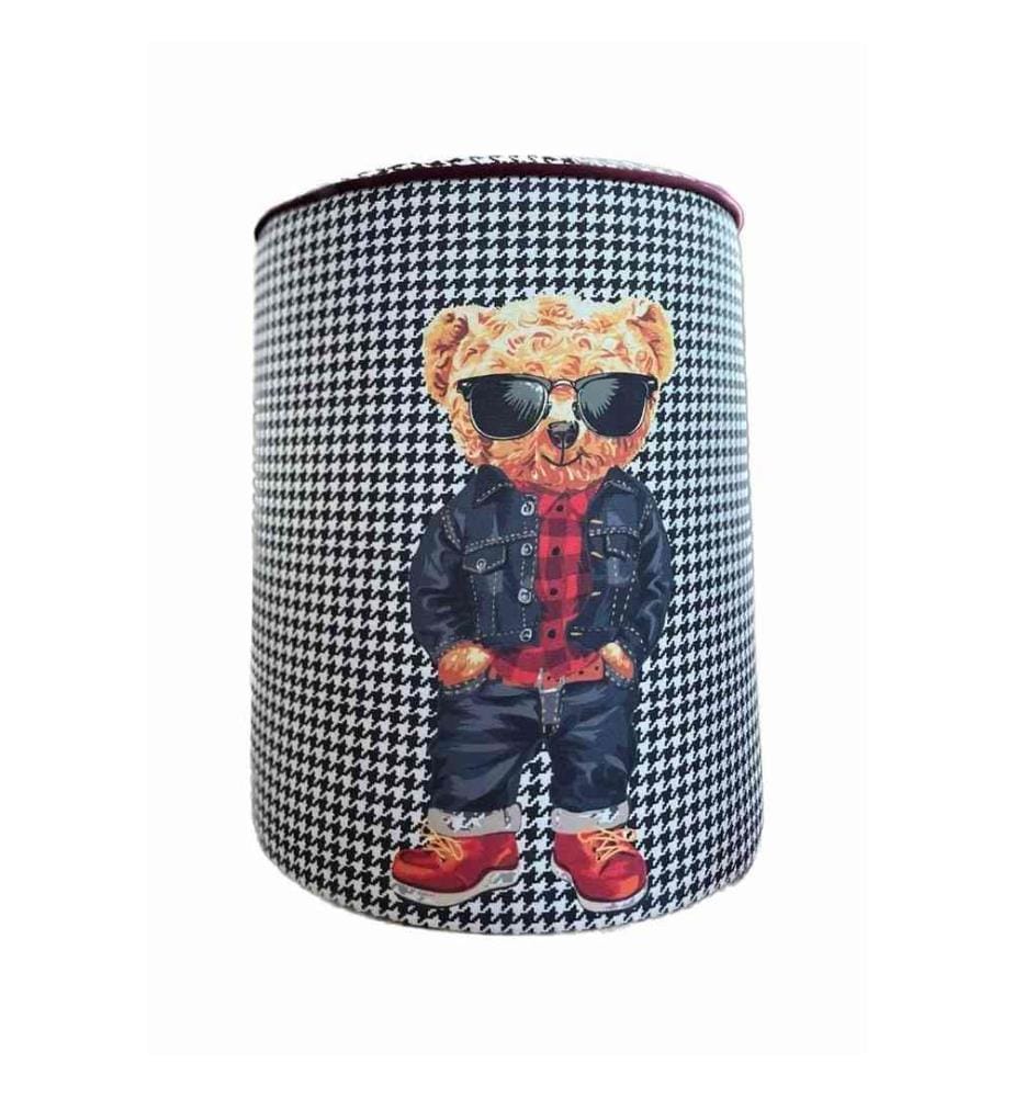 Pouf, Multicolore, Tissu : Lin