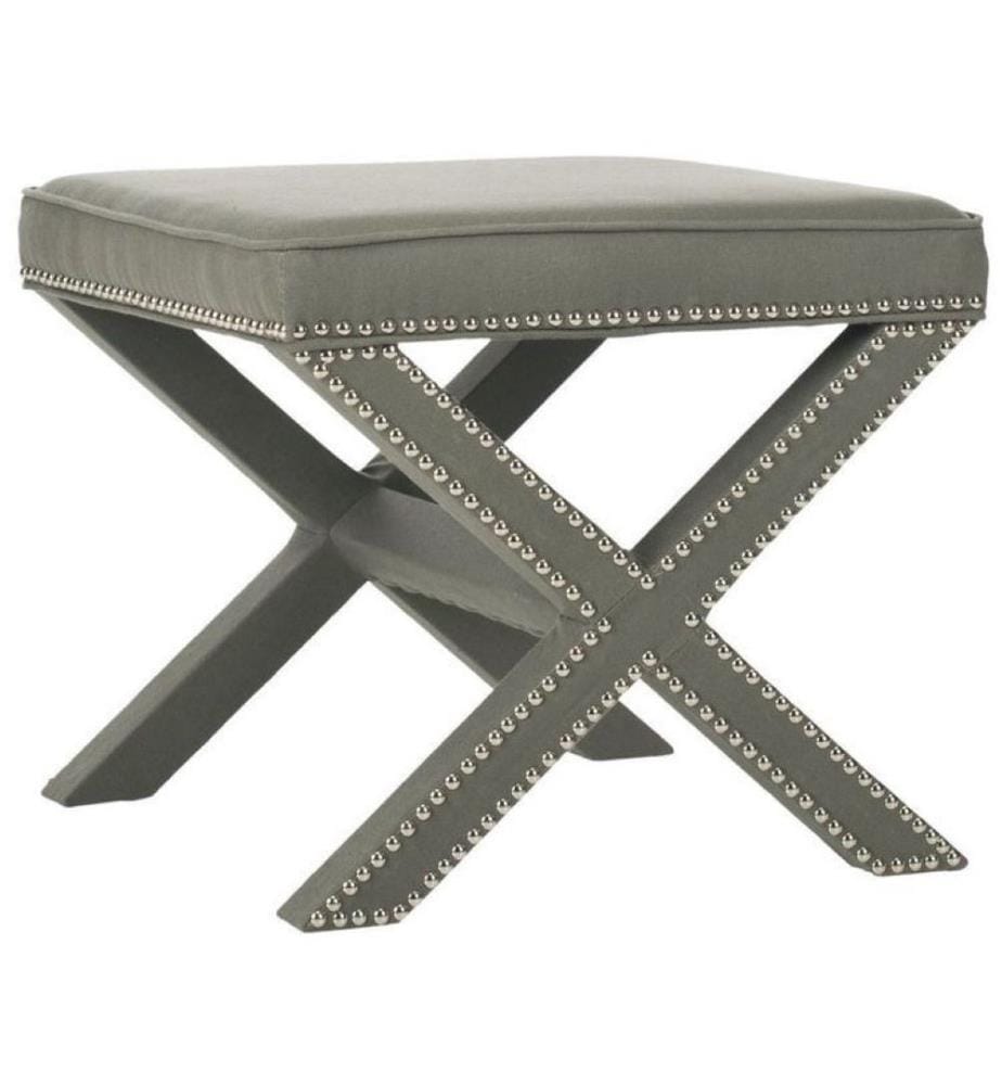 Pouf, Gris, Cadre : MDF, Tissu : Babyface