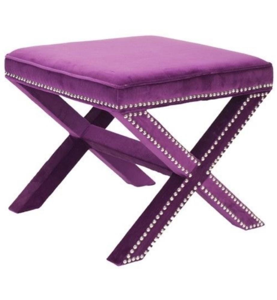 Pouf, violet, cadre : MDF, Tissu : Babyface