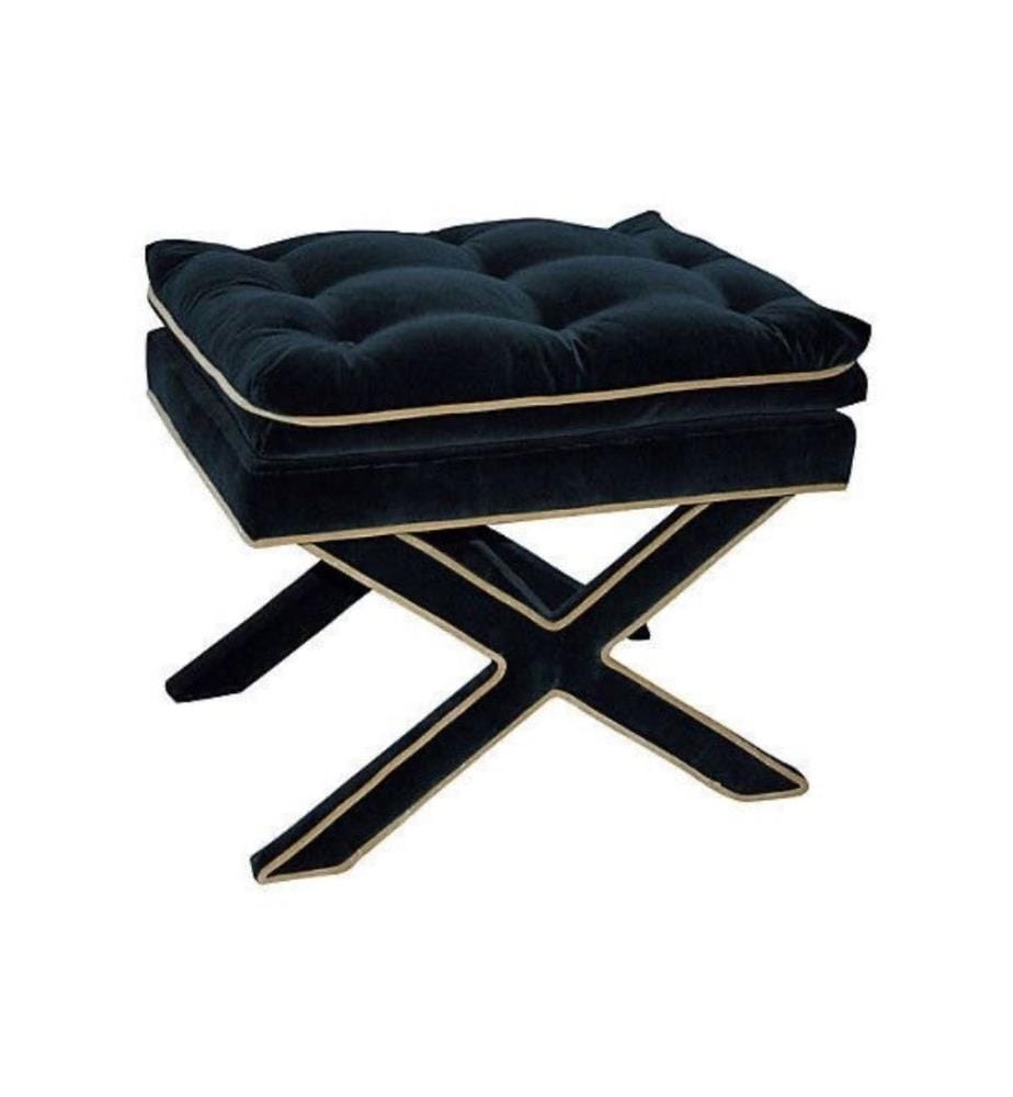 Pouf, Noir, Cadre : MDF, Tissu : Babyface