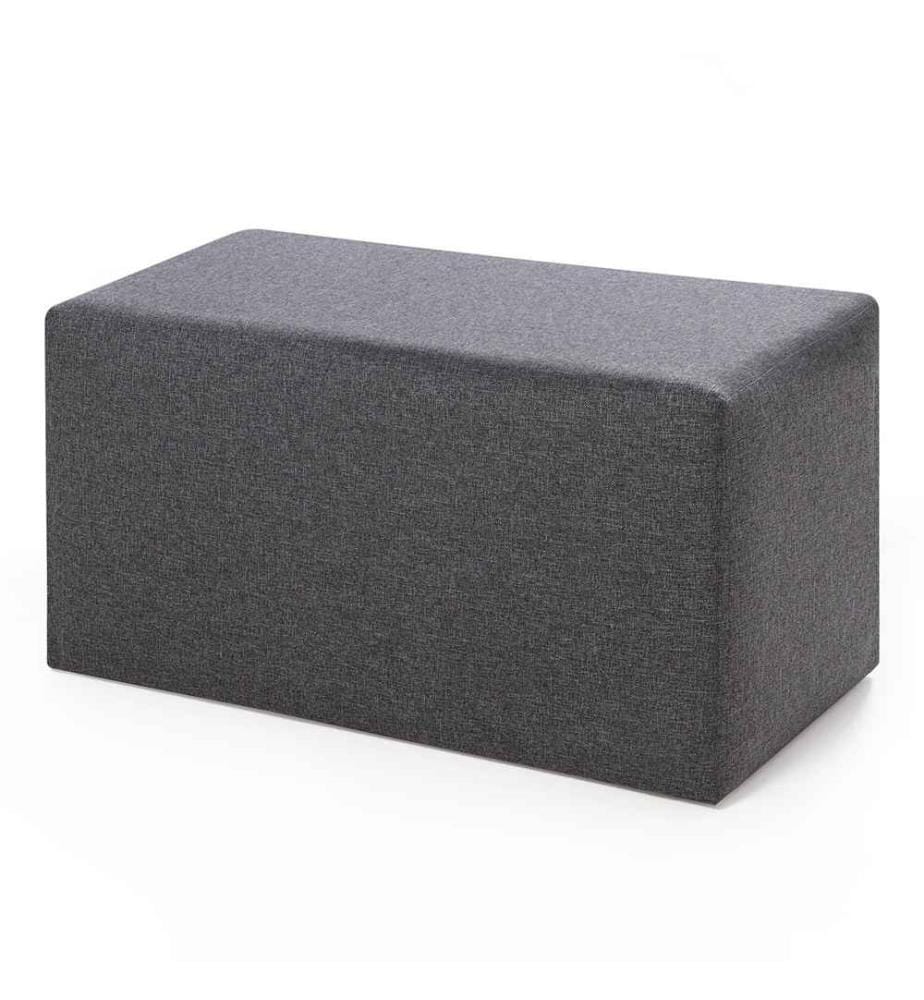 Tuffet, gris, bois de hêtre - cadre MDF, tissu 50 % polyester - 50 % coton
