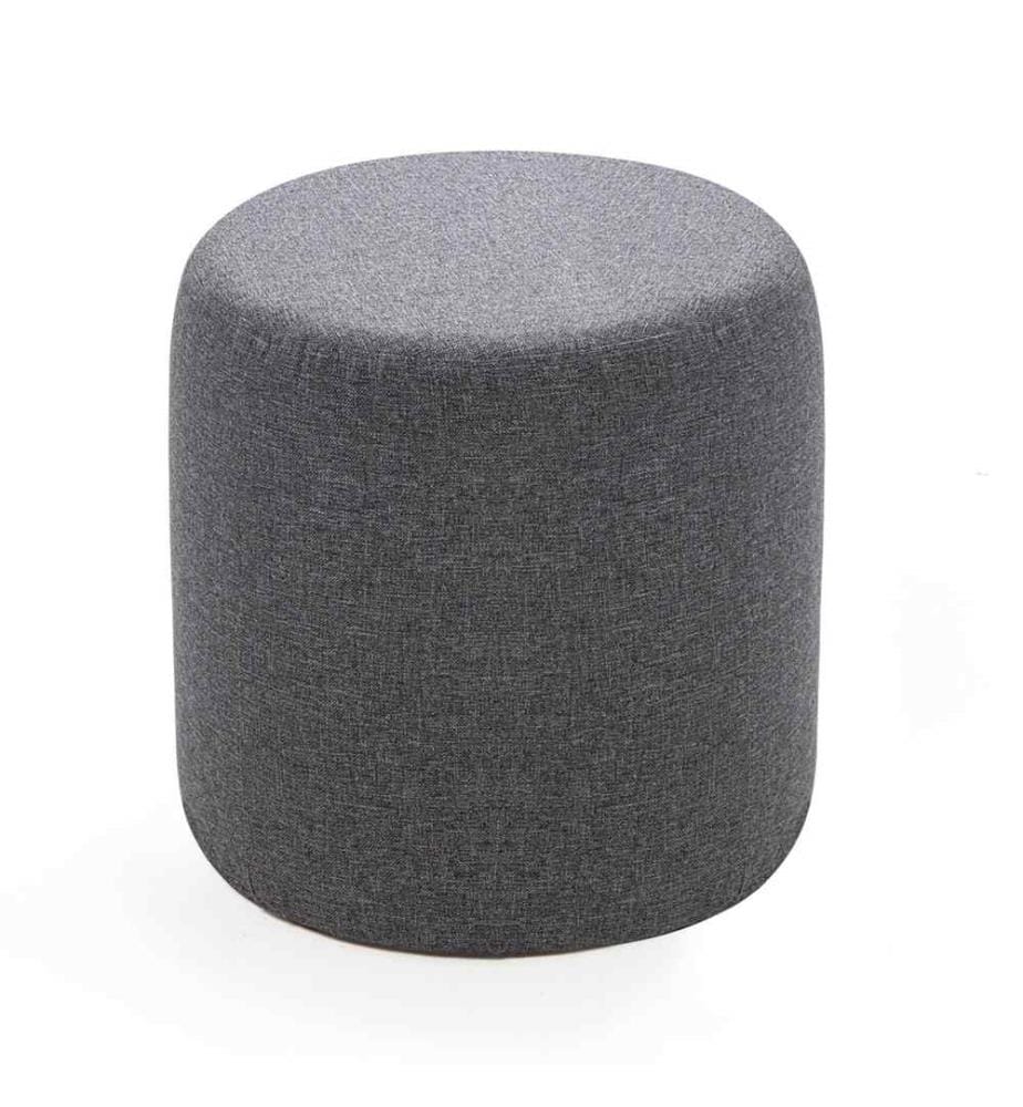 Tuffet, Anthracite, Bois de hêtre - cadre MDF, tissu 50% polyester - 50% coton