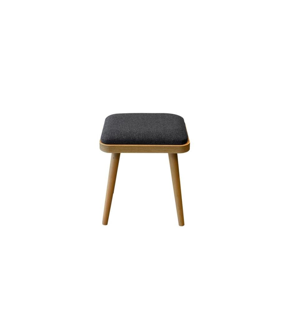 Set de tabourets, 2 pièces, chêne, anthracite, 100 % panneau de particules revêtu de mélamine, housse : 100 % lin
